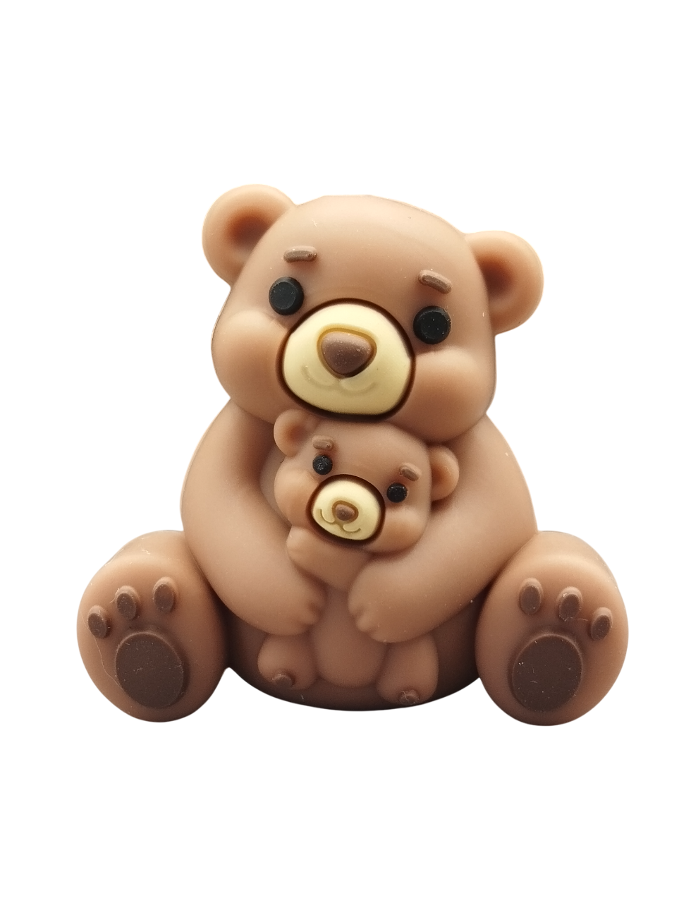 Figuurkraal Moeder en baby beer Bruin 3D