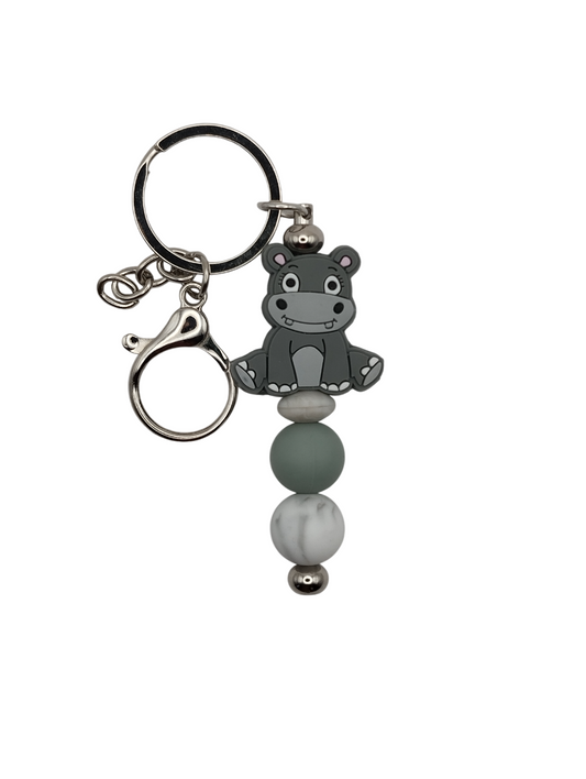 Sleutelhanger Nijlpaard Grijs