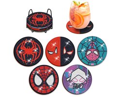 Onderzetters - Spider-Man - 5 Stuks met houder - 10x10cm