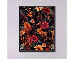 Herfst - Bladeren - Bloemen - Volledig - Ronde steentjes - 30x40cm