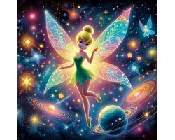 Tinkerbell - Planeten - Sterren - Volledig - Ronde steentjes - 30x30cm