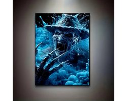 Halloween - Freddy Krueger - A nightmare on Elm street - Volledig - Ronde steentjes - 30x40cm