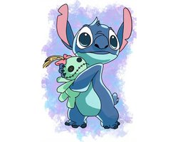 Stitch - Scrump - Knuffel - Volledig - Ronde steentjes - 20x30cm