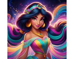 Jasmine - Aladdin - Prinses - Volledig - Ronde steentjes - 30x30cm