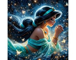 Jasmine - Aladdin - Vlinders - Sterren - Volledig - Ronde steentjes - 30x30cm