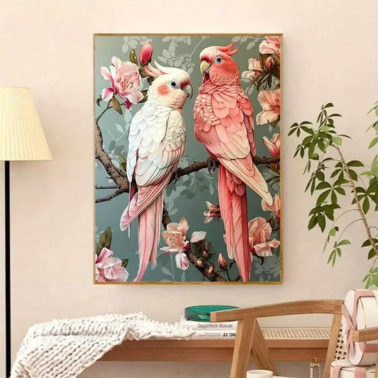 Vogels - Papegaaien - Volledig - Ronde steentjes - 30x40cm
