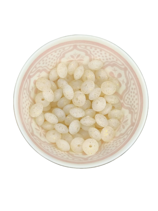 tussenschijfje Beige met Glitter