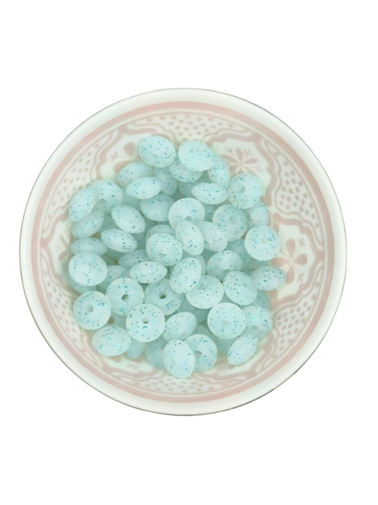 Tussenschijfje Blauwe Glitter