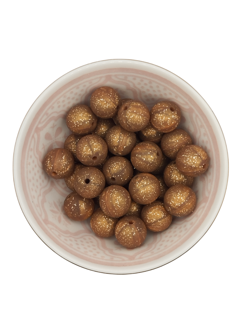 Glitterkraal Goud 15mm