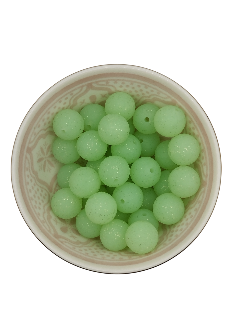 Glitterkraal Licht Groen 15mm