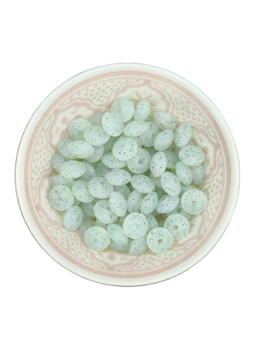 Tussenschijfje Groene Glitter