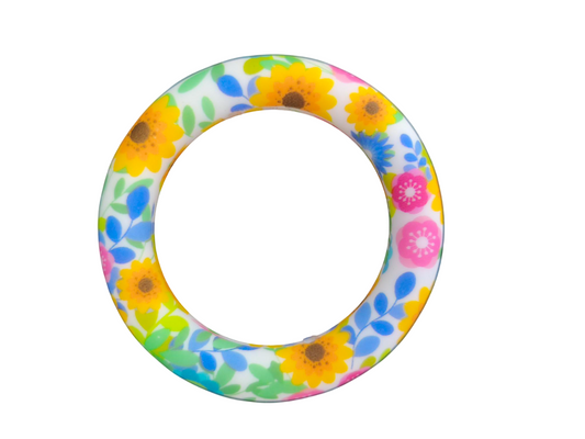 Siliconen Ring Zonnebloemen Kleurig