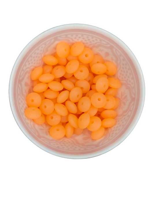 Tussenschijfje Oranje met Glitter