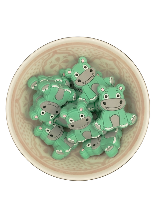 Figuurkraal Nijlpaard Turquoise