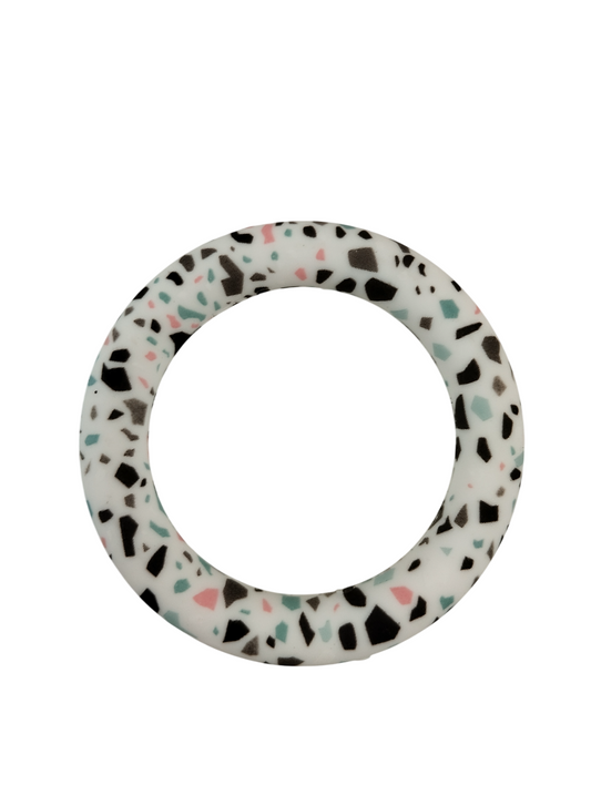 Siliconen Ring Terrazzo Wit