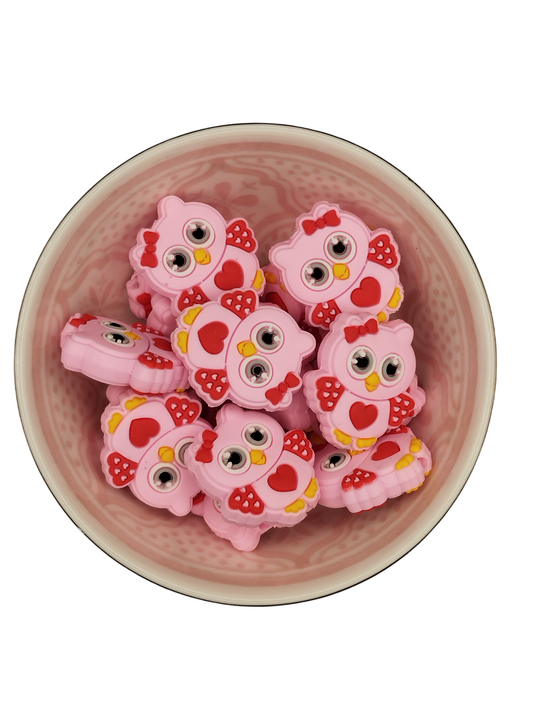Figuurkraal Uil Roze met hart