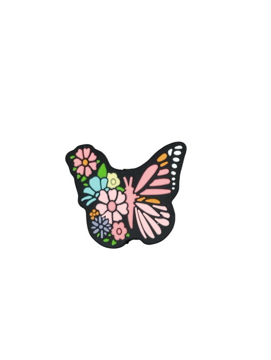 Figuurkraal Vlinder met bloemen Roze