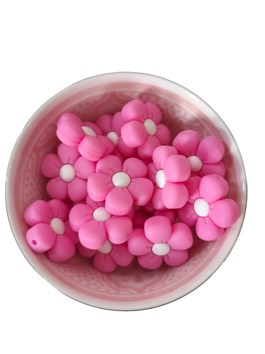 Figuurkraal Bloem Bright Pink