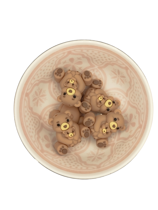 Figuurkraal Moeder en baby beer Bruin 3D