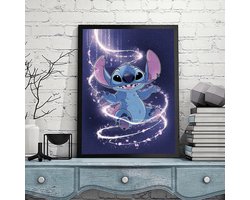 Stitch - Licht - Bloesem blaadjes - Volledig - Ronde steentjes - 30x40cm
