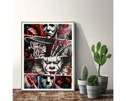 Halloween - Mannelijke monsters - Volledig - Ronde steentjes - 30x40cm