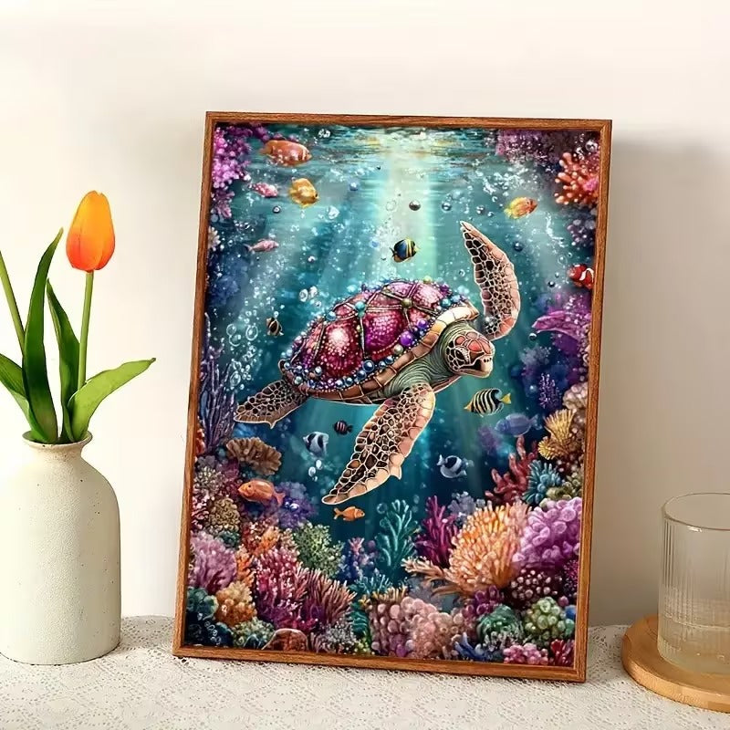 Schildpad - Volledig - Ronde steentjes - 30x40cm