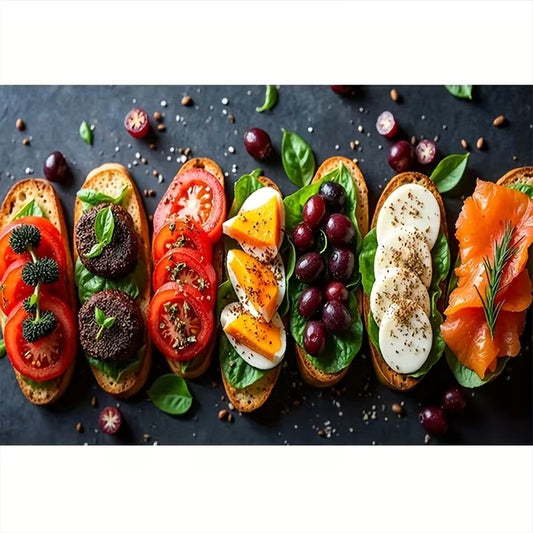 Italiaanse keuken - Toast - Volledig - Ronde steentjes - 30x40cm