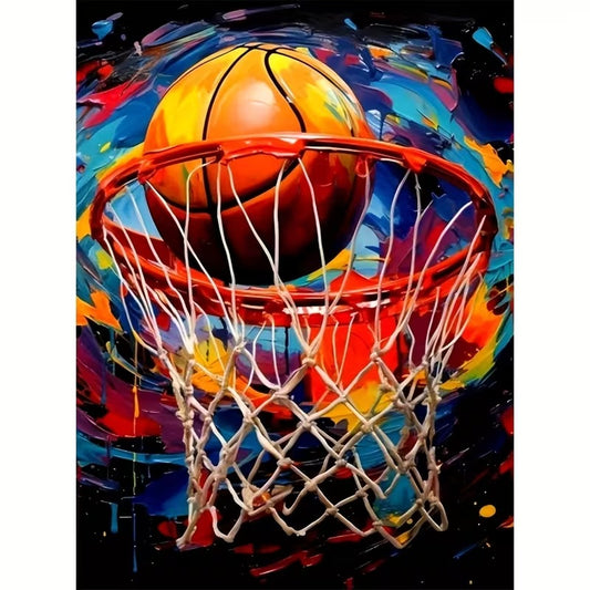 Basketballen - Sporten - Volledig - Ronde steentjes - 30x40cm