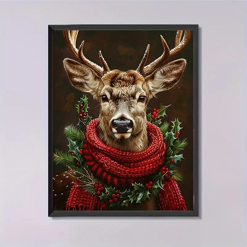 Hert - Kerst - Volledig - Ronde steentjes - 30x40cm