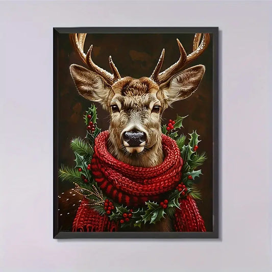 Hert - Kerst - Volledig - Ronde steentjes - 30x40cm