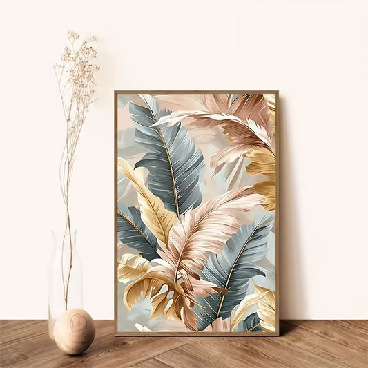 Tropische bladeren - Palmbladeren - Musa-soorten - Volledig - Ronde steentjes - 30x40cm