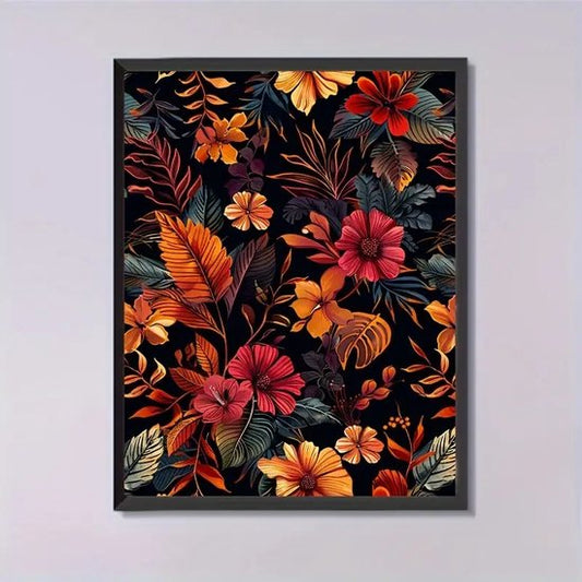 Herfst - Bladeren - Bloemen - Volledig - Ronde steentjes - 30x40cm