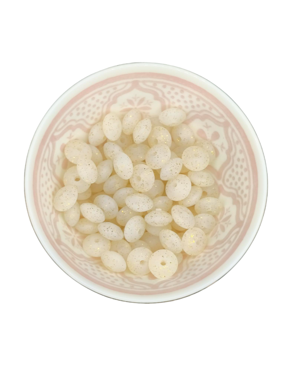 tussenschijfje Beige met Glitter
