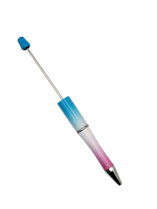 Kralenpen Blauw Wit Roze Ombre Met Glitter