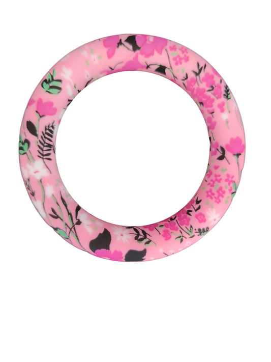 Siliconen Ring Bloemen Roze