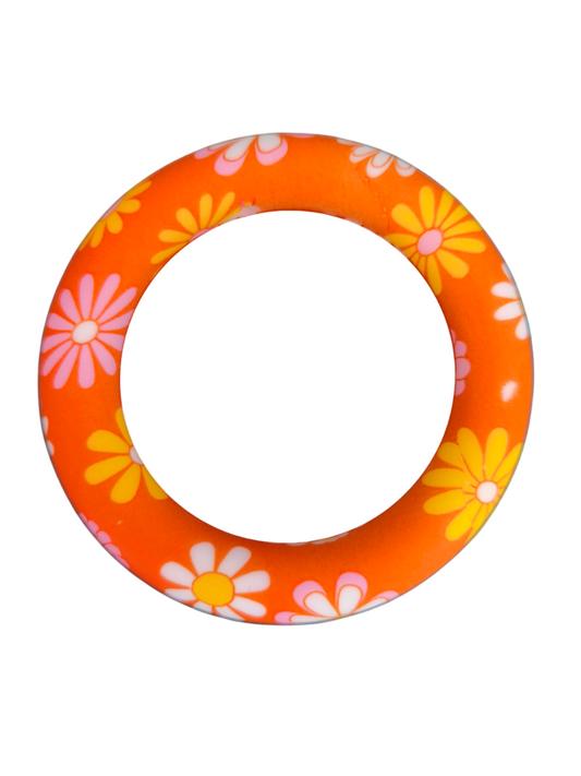 Siliconen Ring Daisy Oranje