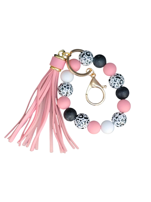 Keychain Wristlet Panter Roze