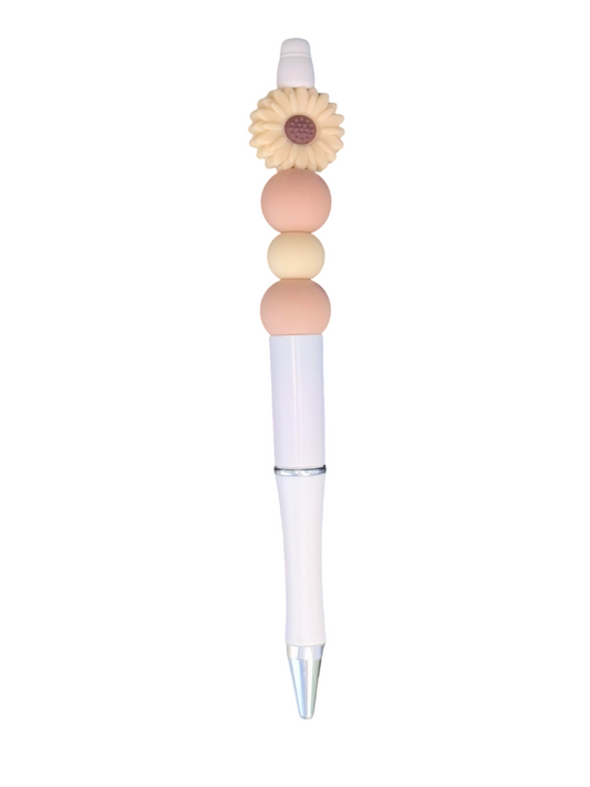 Kralenpen Daisy Beige