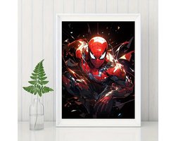 Spiderman - Spinnenweb - Volledig - Ronde steentjes - 30x40cm