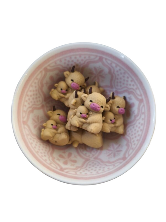 Figuurkraal Hooglander met Baby Licht Bruin 3D